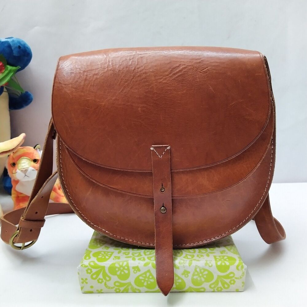 Madewell Brown Leather Flap Closure Crossbody Bag